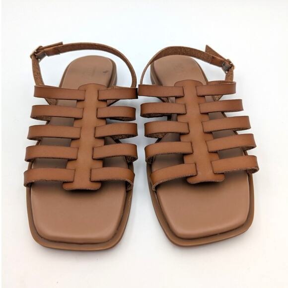 Nordstrom Rack Hugo Flat Sandal Slingback Women’s Leather Brown Size US7M - Picture 2 of 9